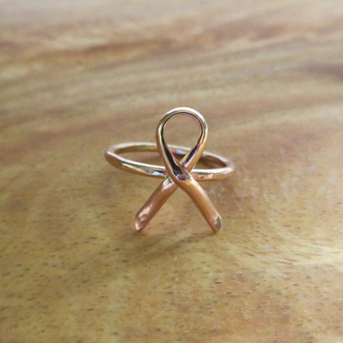 Sterling Silver Ribbon Ring Hammered Breast Cancer - Etsy