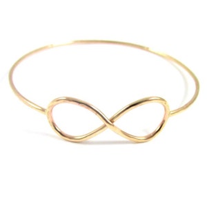 Gold Infinity Bangle: Hammered 14k Gold Fill Bracelet
