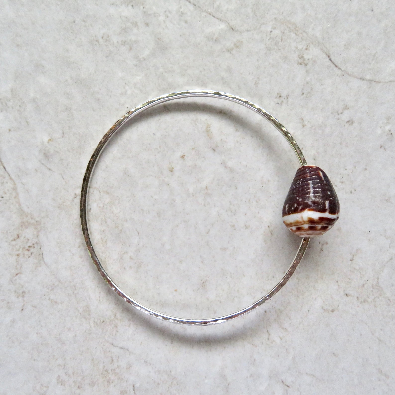 Sterling Silver Hawaiian Shell Bangle Size SMALL Handmade Etsy