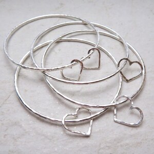 Hammered Sterling Silver Bangle with White Pearl: Handmade Bridal Jewelry image 16