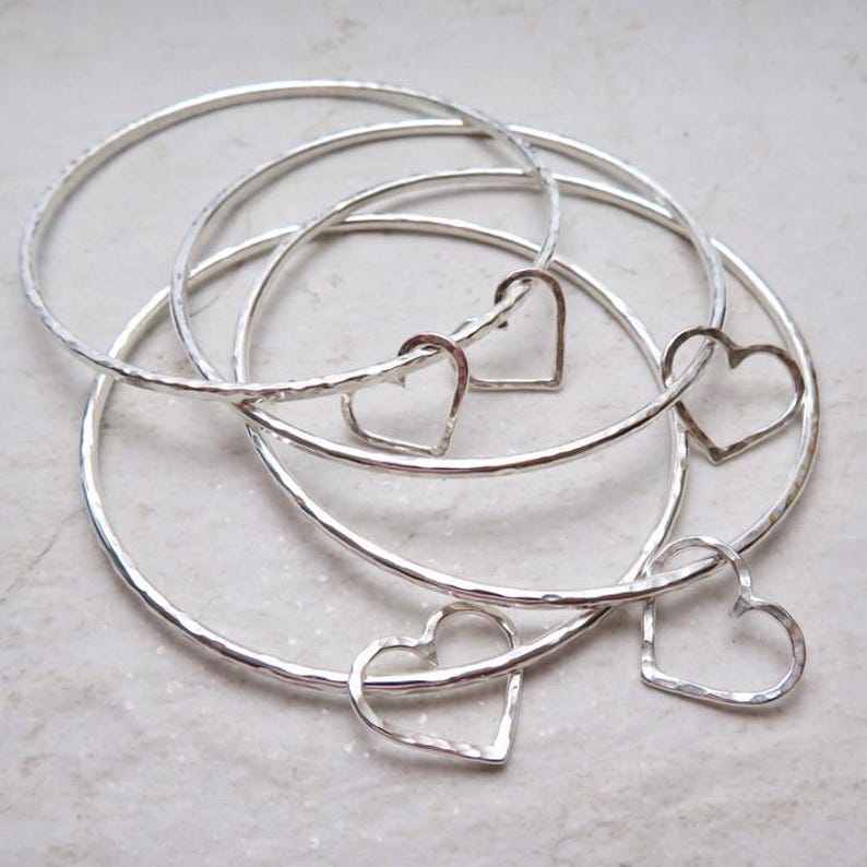 Hammered Sterling Silver Bangle with White Pearl: Handmade Bridal Jewelry image 16