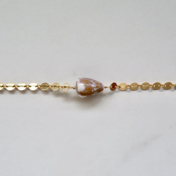 Gold Chain Choker Necklace, Hawaiian Cone Shell, Hawaii Beach Jewelry, Gif Idea For Her, Handmade Maui, Summer Fashion, Boho