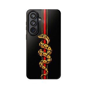 Pytonormskal för telefon, gulsvart kungspyton, rödrandig ormdesign, present till reptilälskare, iPhoneskal, födelsedagspresent bild 6