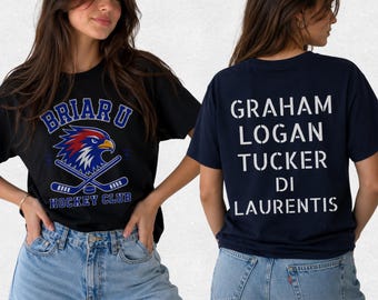 Briar U Bokklubbströja / Hökmaskot, Gra, Hockey Briar Graham Off Campus Hockey Romantik Logan Di Laurentis