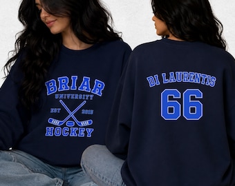 Briar University Di Laurentis 66-tröja, rund halsringning inspirerad utanför campus, hockeyromantik bokälskare gåva