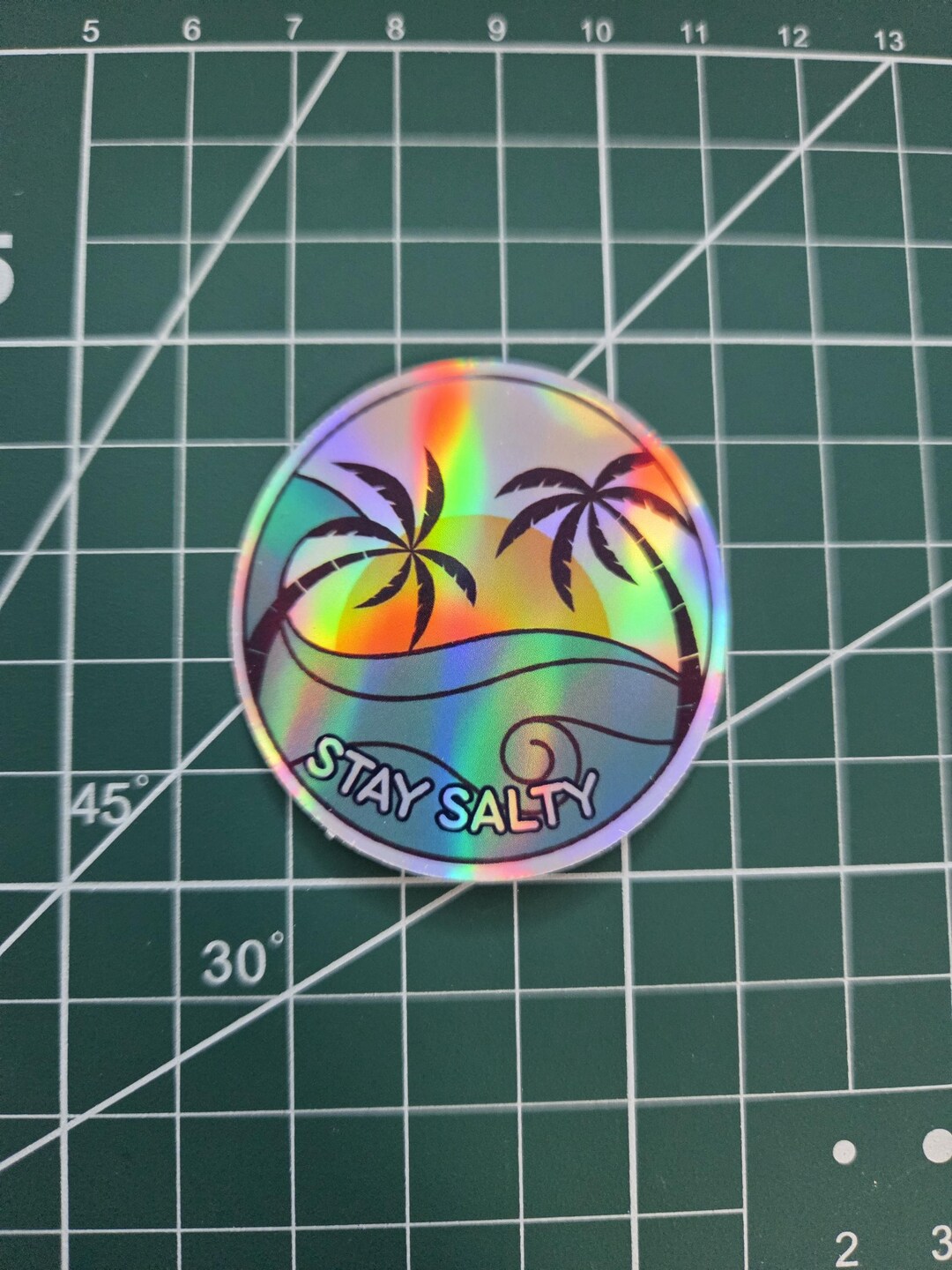 Sticker Saltink Stay Salty Holographic Sticker, Beach Ocean Summer Vibes, for Laptop ...