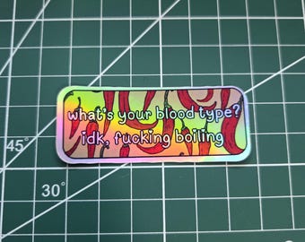 Holografischer "IDK Fing Boiling" Aufkleber - Lustiger sarkastischer Laptop Aufkleber