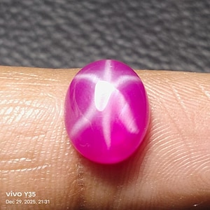 Star Ruby ovale cabochon, natuurlijke glad gepolijste ringmaat cabochon platte achterkant, voor het maken van sieraden