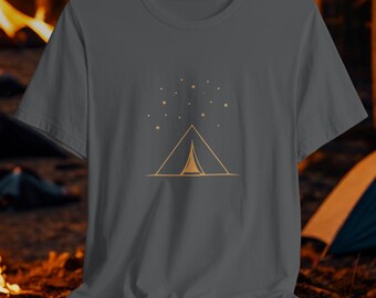 Starlit Camp T-Shirt, Outdoor Adventure Shirt, Nature Lover Tee, Stargazing Top, Camping Apparel
