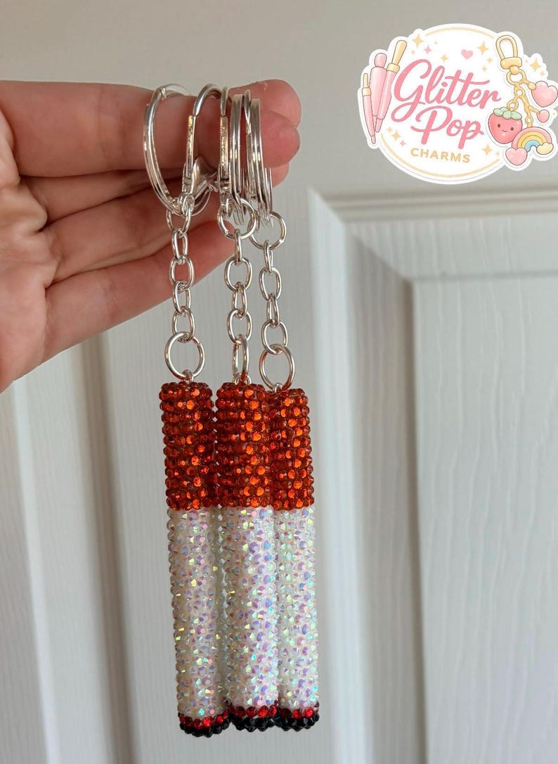 Bedazzled Cigarette Bag Charm| Polymer Clay Keychain image 3