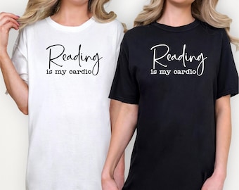 Reading is My Cardio T-Shirt, Book Lover Gift, Library Shirt , cotton