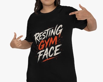 Gym T-Shirt Unisex Cotton: Resting Gym Face Print S-XXL