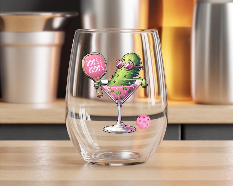 Pickleball Dink Wine Glass, Pickleball Lover Gift, Dink Shot Humor, Sports Wine Glass, Pickleball Glassware, Unique Gift