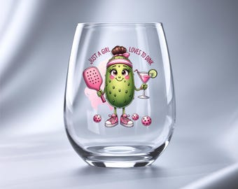 Pickleball Player Wine Glass, Pickleball Gifts, Wine Lover Gift, Sports Glassware,  Unique Gifts