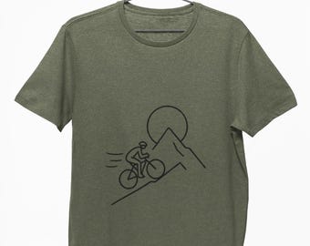 Mountain Bike Shirt 100% Cotton Gildan Unisex Climbing Graphic S-XXL