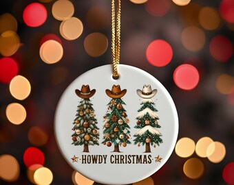 Cowboy Christmas Trees Ornament, Western Holiday Decor