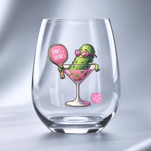 Pickleball Dink Wine Glass, Pickleball Lover Gift, Dink Shot Humor, Sports Wine Glass, Pickleball Glassware, Unique Gift