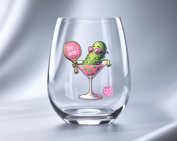 Pickleball Dink Wine Glass, Pickleball Lover Gift, Dink Shot Humor, Sports Wine Glass, Pickleball Glassware, Unique Gift