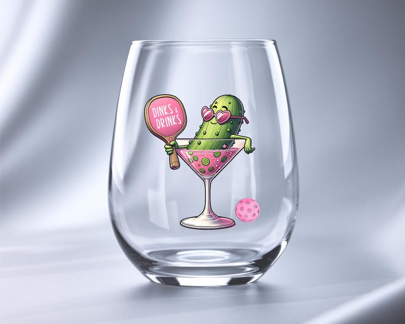 Pickleball Dink Wine Glass, Pickleball Lover Gift, Dink Shot Humor, Sports Wine Glass, Pickleball Glassware, Unique Gift