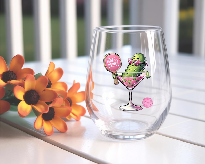 Pickleball Dink Wine Glass, Pickleball Lover Gift, Dink Shot Humor, Sports Wine Glass, Pickleball Glassware, Unique Gift