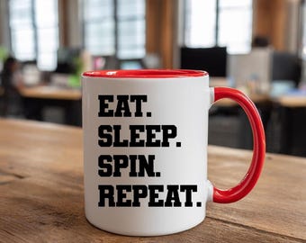 Eat Sleep Spin Repeat Coffee Mug, Cycling Gift