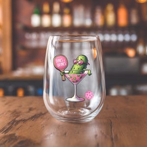 Pickleball Dink Wine Glass, Pickleball Lover Gift, Dink Shot Humor, Sports Wine Glass, Pickleball Glassware, Unique Gift