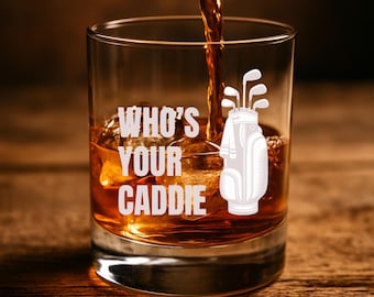 Golf Lover Whiskey Glass, Golf  Rocks Glass, Whiskey Enthusiast Gift, Unique Golf Glass, Father's Day, Barware Gift