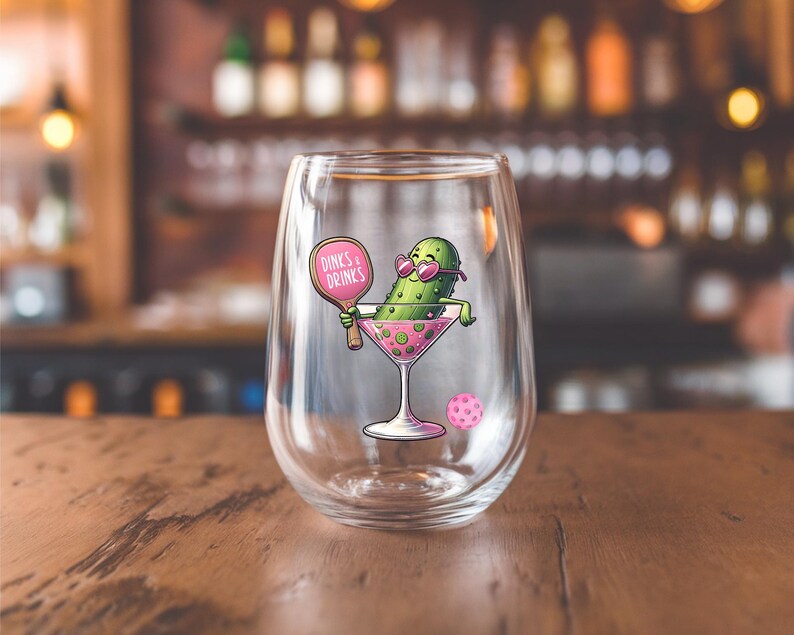 Pickleball Dink Wine Glass, Pickleball Lover Gift, Dink Shot Humor, Sports Wine Glass, Pickleball Glassware, Unique Gift