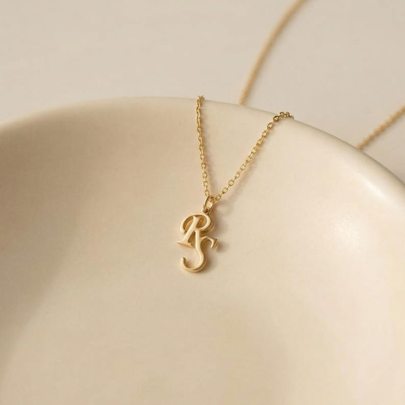 Interlocking Initials S R Personalized Interlocking Initials Necklace, Merged Letter Monogram ...