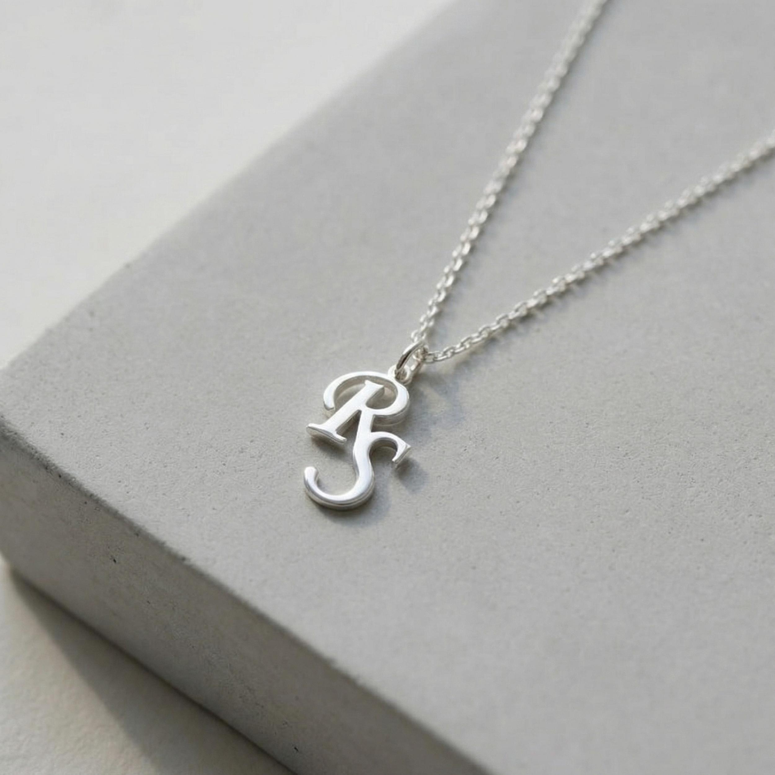 Interlocking Initials S R Personalized Interlocking Initials Necklace, Merged Letter Monogram ...