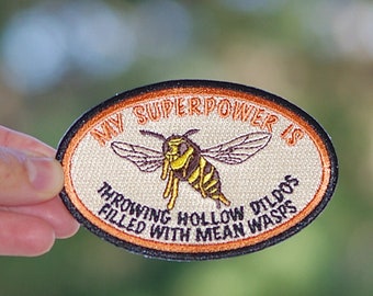 Feminist Patch, Superpower, Dildos, Wasps, Bees, Feminist, iron on patches, queer, trans pride, gay, gifts, LGBTQ, smash the patriarchy