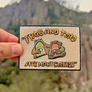 Frog, Toad, Ate Many Cookies Patch: Embroidered Sew-On Applique, embroidery, children's book, accessory