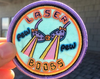 Laser Boobs Patch, Pew Pew, feminist, patch, lgbt, liberal, smash the patriarchy, empowering, activist, pussy grabs back, anti trump, funny