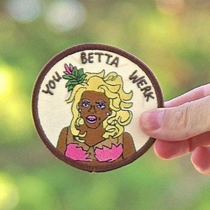 RuPaul Patch, All-stars drag race, drag queen, gay, patches, pride, trans, ru paul, iron on patches, death drop, drag queen patches image 3