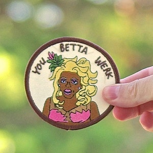 RuPaul Patch, All-stars drag race, drag queen, gay, patches, pride, trans, ru paul, iron on patches, death drop, drag queen patches image 1
