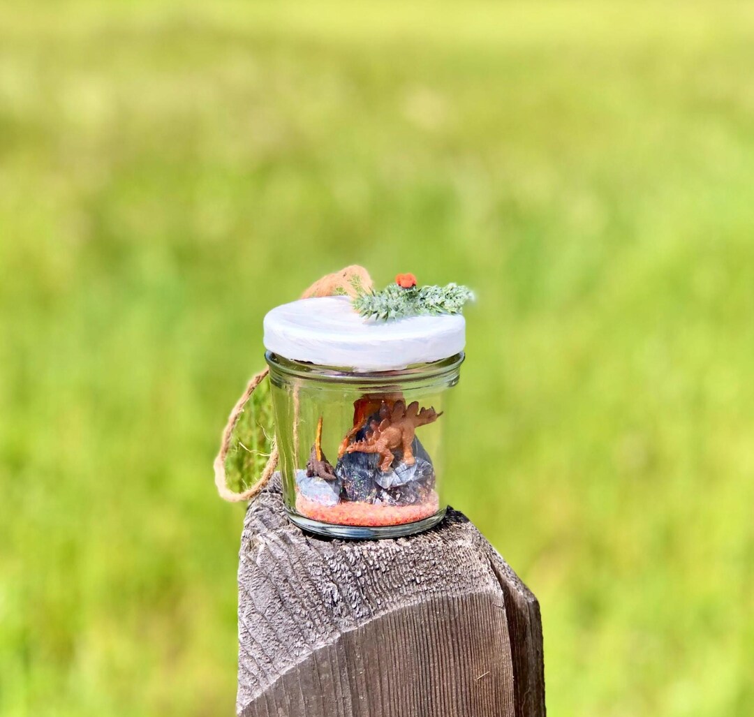 Epic Volcano Dinosaur Christmas Ornament, Snow Globe
