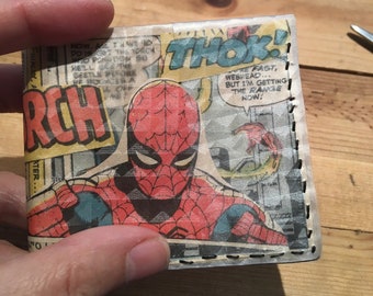 Spider-Man Comic book wallet, Marvel Comics ™, Superhero, wallet, handmade, geeky gifts, for geeks, comicbook, The Human Torch, comics, 60s