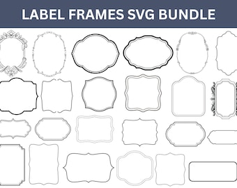 Classic Frames SVG Bundle, Labels, Banners Clipart (Digital Files)