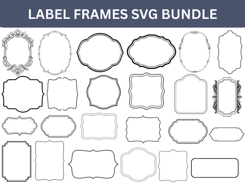 Classic Label Frame Classic Frames SVG Bundle, Labels, Banners Clipart (digital Files) - Etsy