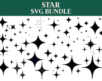 Sparkle Star SVG-bundel: Twinkle clipart, gesneden bestanden (digitale download)