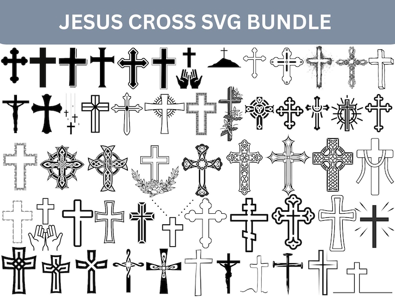 Christian Cross SVG Bundle, Religious Vector Art (digital Download) - Etsy
