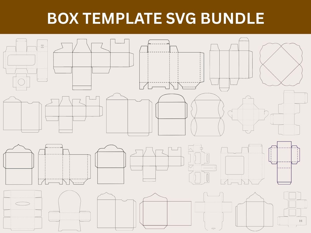 Box Template SVG Bundle,diy Gift,paper Craft,cutting Files (digital ...
