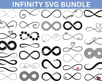 Infinity Love SVG Bundle, Digital Clip Art (Digital Download)