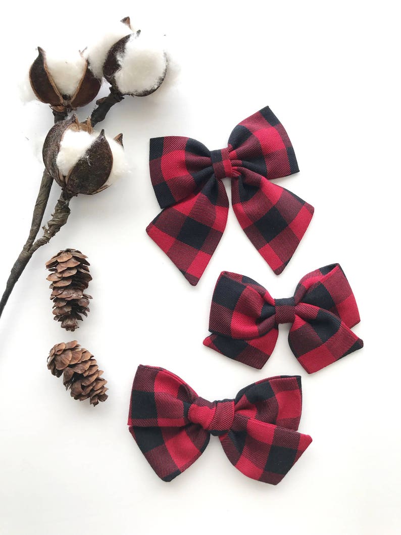 buffalo plaid baby headband