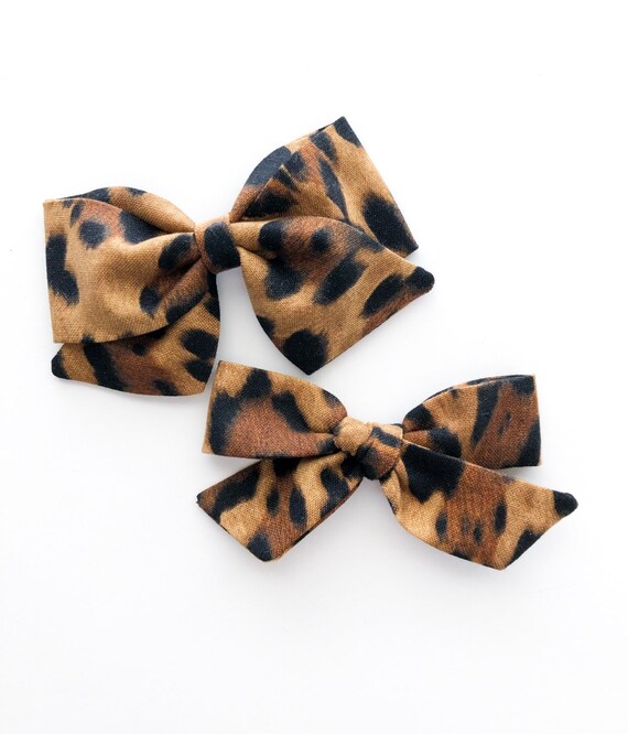 leopard print baby bow