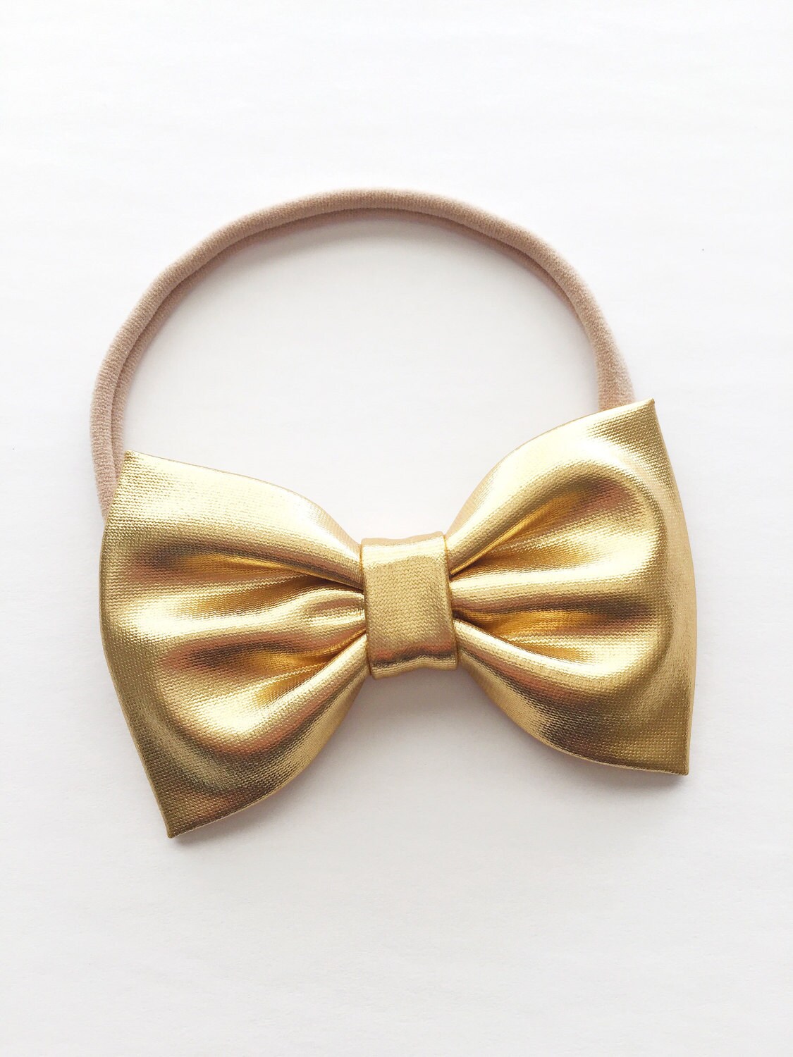 Gold Bow Baby Gold Headband Metallic Gold Bow Gold Bow Etsy