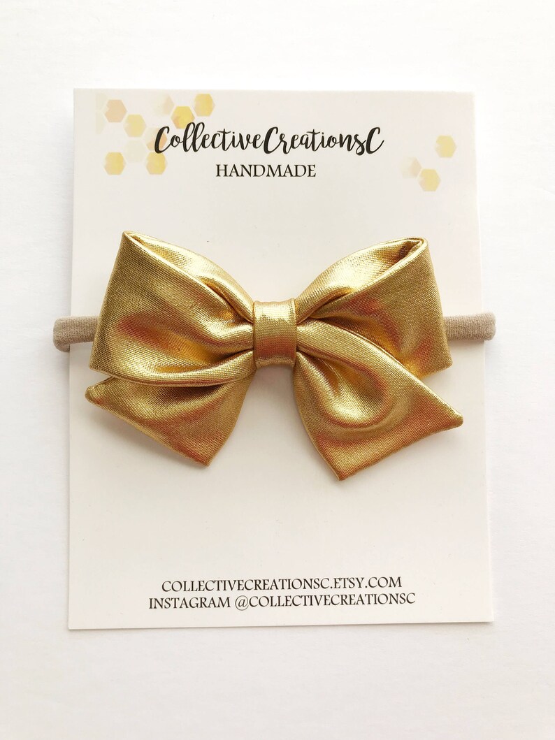 gold bow for baby