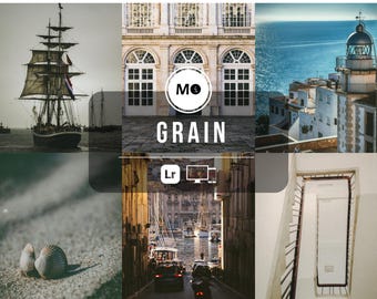 7 Grain Lightroom Presets | Film Grain, Matte & Vintage Texture Filters | Mobile + Desktop