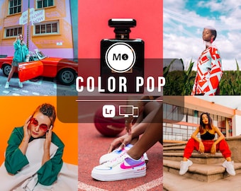 10 Color POP Lightroom Presets | Vibrant Bright Tones for Bold & Colorful Photos (Mobile + Desktop)