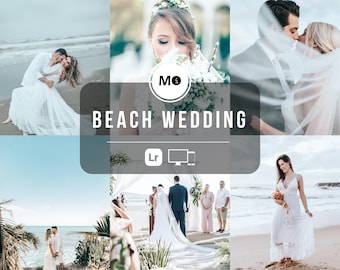 10 Beach Wedding Lightroom Presets | Warm Natural Tones for Tropical & Destination Weddings (Mobile + Desktop)